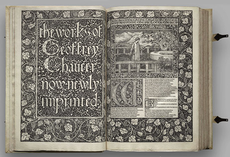 Double page du Chaucer de William Morris, publié en 1896.